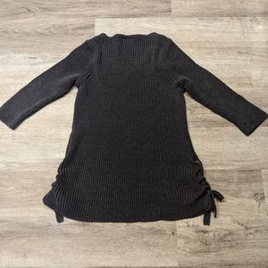 Torrid Charcoal gray sweater with lace up sides